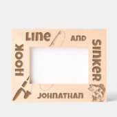 Gevist Fisherman Hook Line Sinker Custom Name Gegraveerde Lijstjes (Voorkant)