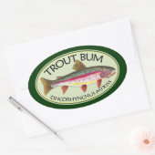 Gevist forel ovale sticker (Envelop)