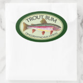 Gevist forel ovale sticker (Tas)