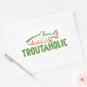 Gevist forel ovale sticker (Envelop)