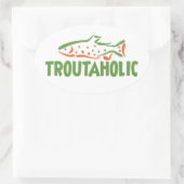 Gevist forel ovale sticker (Tas)