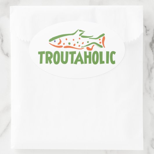 Gevist forel ovale sticker (Tas)