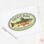 Gevist forel ovale sticker (Envelop)