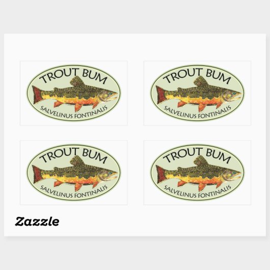 Gevist forel rechthoekige sticker (Vel)