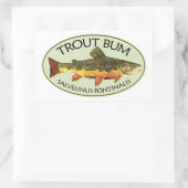 Gevist forel rechthoekige sticker (Tas)