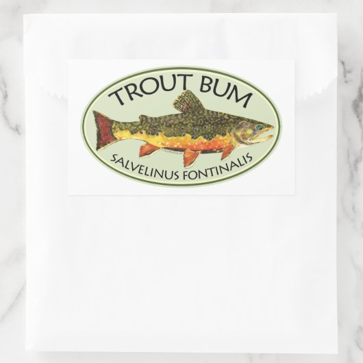 Gevist forel rechthoekige sticker (Tas)