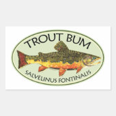 Gevist forel rechthoekige sticker (Voorkant)