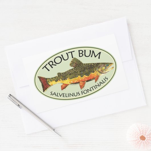 Gevist forel rechthoekige sticker (Envelop)