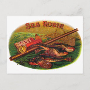 Gevist gear Cigar Label Art, Zee Robin Briefkaart