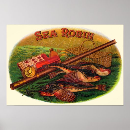  Gevist gear Cigar Label Art, Zee Robin Poster (Voorkant)