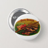  Gevist gear Cigar Label Art, Zee Robin Ronde Button 5,7 Cm (Voorkant /achterkant)