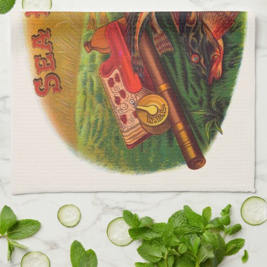  Gevist gear Cigar Label Art, Zee Robin Theedoek (Gevouwen)