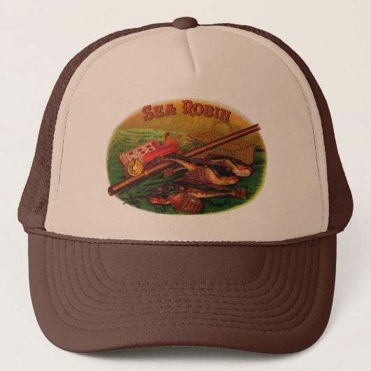  Gevist gear Cigar Label Art, Zee Robin Trucker Pet (Voorkant)