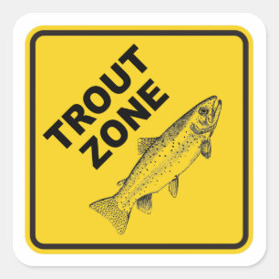 Gevist gebied forel vierkante sticker