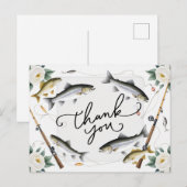 Gevist geliefden Dank u met vissen en bloemen Briefkaart (Voorkant / Achterkant)