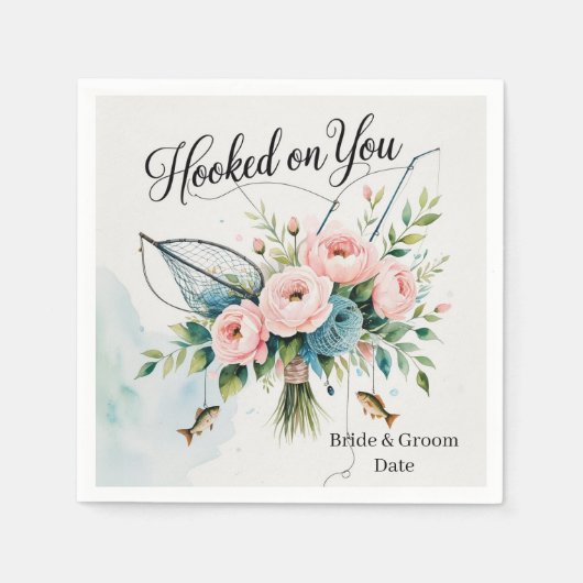 Gevist geliefden haak op je voor bruiloft servet (Voorkant)