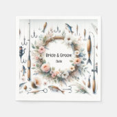 Gevist geliefden thema Hook on you Wedding Servet (Voorkant)