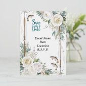 Gevist geliefden thema save the date kaart (Staand voorkant)