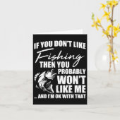 Gevist Gezegde van de visjacht Sarcastic Funny Fis Kaart (Gele Bloem)