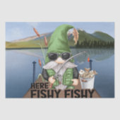 Gevist Gnome "here Fishy Fishy"-loskoppeling Tissuepapier (Voorkant)