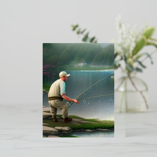 Gevist grafisch folie feestdagen briefkaart (Staand Voorkant)