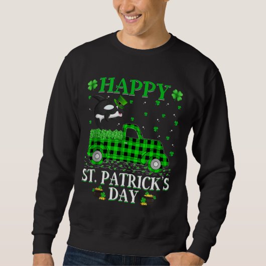 Gevist Groene Vrachtwagen Orka Vis St Patrick S Da Trui (Voorkant)