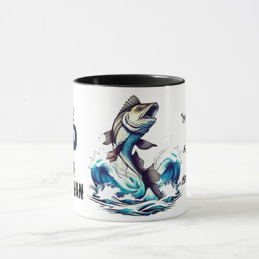 Gevist groot visvangst citaat mok (Midden)