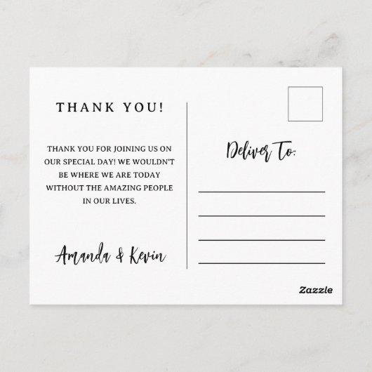 Gevist Haak Afbeelding Briefkaart bruiloft Dank u (Achterkant)