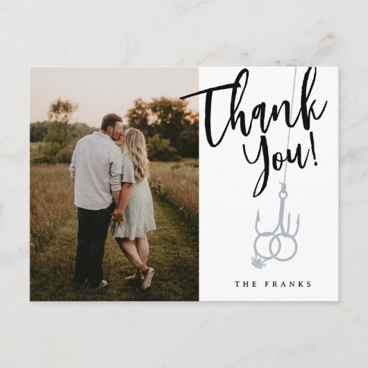 Gevist Haak Afbeelding Briefkaart bruiloft Dank u (Voorkant)