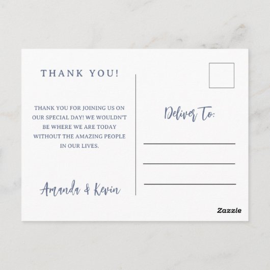 Gevist Haak Afbeelding Briefkaart bruiloft Dank u (Achterkant)