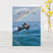 Gevist haspel en regenboog Vaderdag Kaart (Gele Bloem)