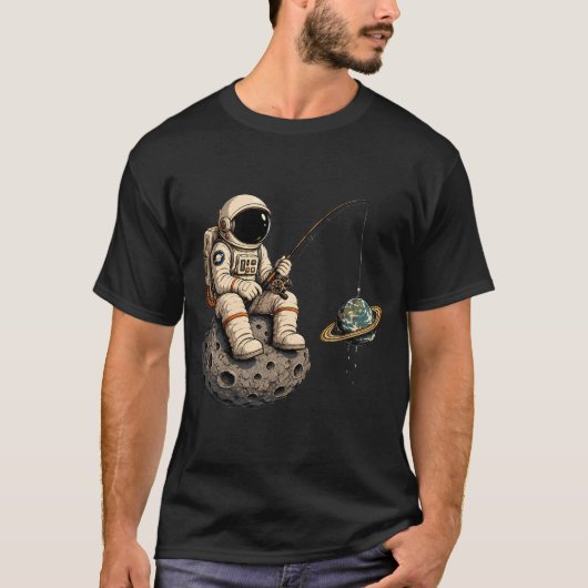 Gevist in de kosmos – Astronaut Planeet A T-shirt (Voorkant)