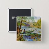 Gevist in de lente, Vincent van Gogh (F354) Vierkante Button 5,1 Cm (Voorkant /achterkant)