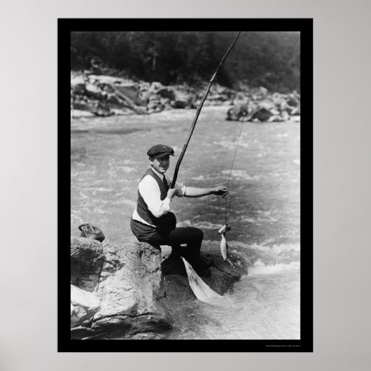 Gevist in de rivier de Potomac in 1919 Poster (Voorkant)