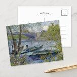 Gevist in het voorjaar | Vincent van Gogh Briefkaa Briefkaart<br><div class="desc">Gevist in het voorjaar, de Pont de Clichy (Asnières) (1887) | Origineel kunstwerk van de Nederlandse post-impressionist Vincent Van Gogh (1853-1890). Het schilderij toont twee vissersboten in het water bij een brug in zachte tinten van blauwe en groene kleuren. Gebruik de ontwerpgereedschappen om aangepaste tekst toe te voegen of het...</div>