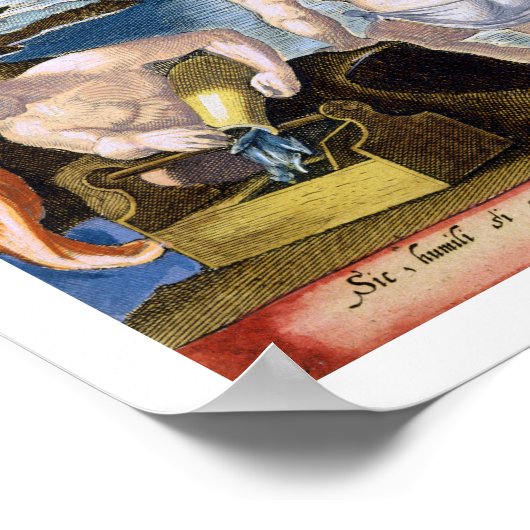 Gevist in Shallow Waters Using Nets, bord 96 voor Poster (Hoek)