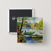 Gevist in Spring Vincent van Gogh Vierkante Button 5,1 Cm (Voorkant /achterkant)