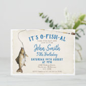 Gevist is het O-vis-al Adult Birthday Invitation Kaart (Staand voorkant)