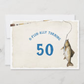 Gevist is het O-vis-al Adult Birthday Invitation Kaart (Achterkant)