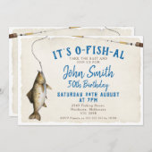 Gevist is het O-vis-al Adult Birthday Invitation Kaart (Voorkant / Achterkant)