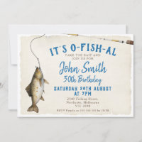 Gevist is het O-vis-al Adult Birthday Invitation