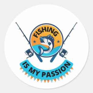 Gevist is mijn passie, laat vissen in T-Shirt Ronde Sticker