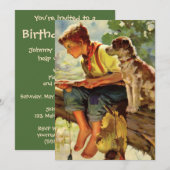  Gevist, jongen met zijn puppy en wormen Kaart (Voorkant / Achterkant)