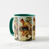 Gevist, jongen met zijn puppy en wormen Mok (Voorkant links)