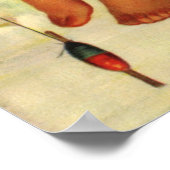  Gevist, jongen met zijn puppy en wormen Poster (Hoek)