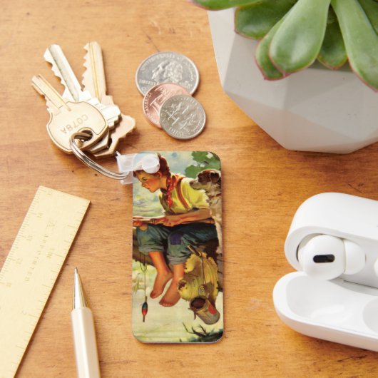  Gevist, jongen met zijn puppy en wormen Sleutelhanger (Bureau)