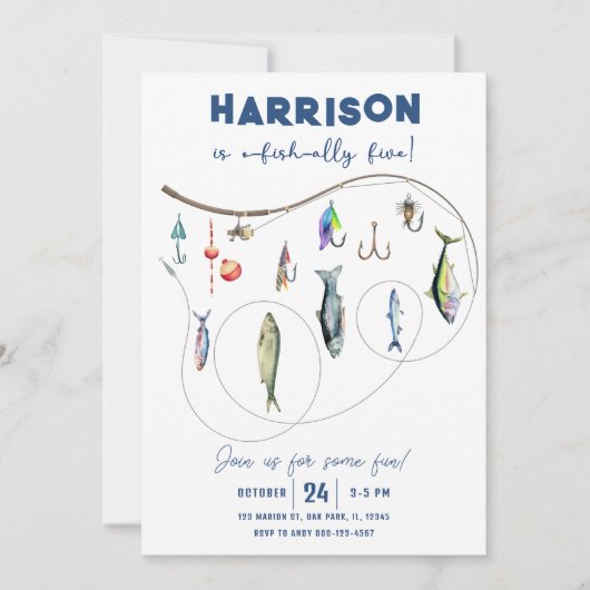 Gevist jongen O-Fish-Ally vijf jaar Kaart (Voorkant)