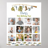 Gevist Jongen Verjaardagsfoto Mijlpaal teken Poster (Voorkant)