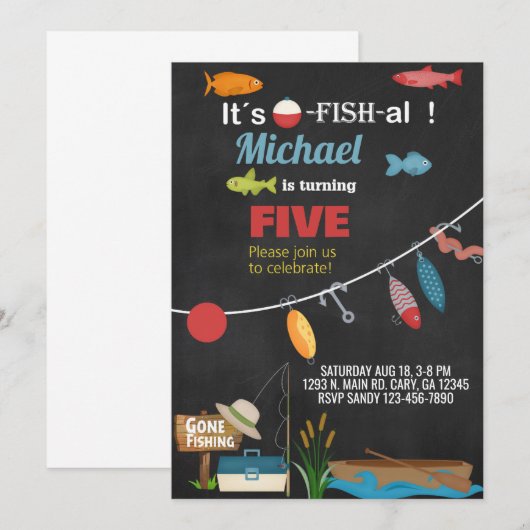 Gevist jongetje verjaardagsuitnodiging. kaart (Voorkant / Achterkant)