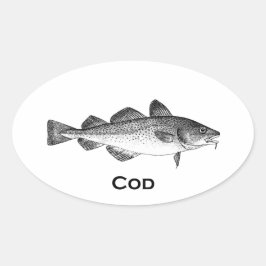 Gevist - kabeljauw Ovale Sticker